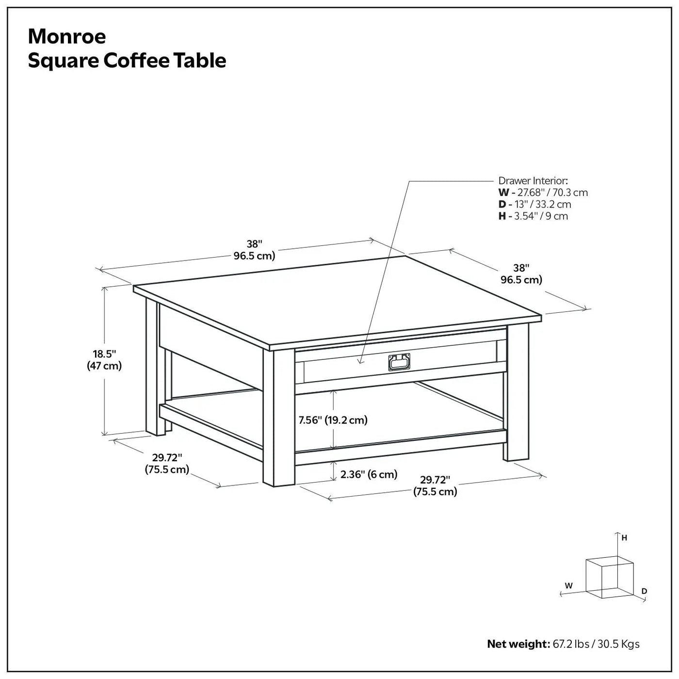Monroe - Handcrafted Side Table by Unique Piece Furniture