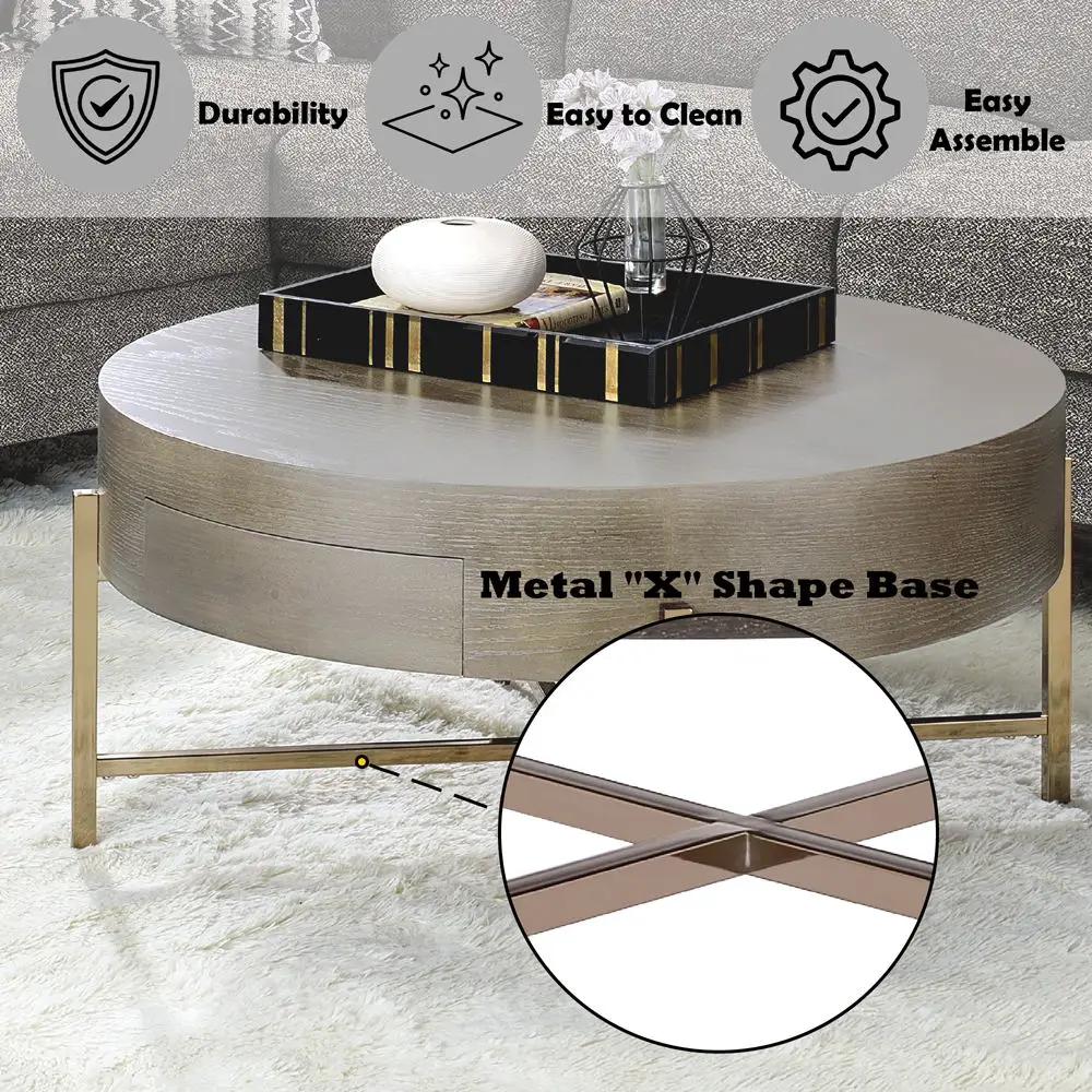Weyton - Coffee Table - Light Brown & Champagne by Unique Piece Furniture