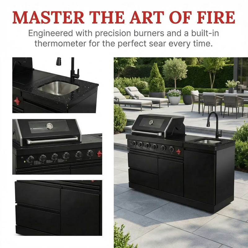 65.4-Inch Deluxe Stainless Steel Propane Gas Outdoor Kitchen Grill by HouseOfZazla