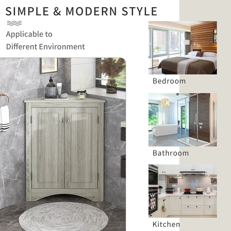 Triangle Bathroom Storage Cabinet With Adjustable Shelves, Freestanding Floor Cabinet For Home Kitchen by HouseOfZazla