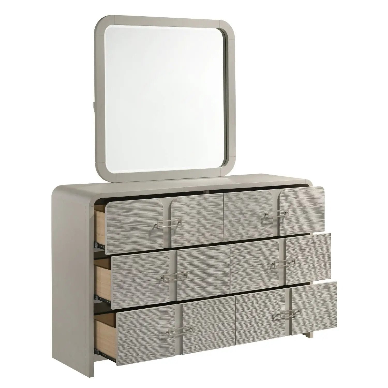 Aria - 6 Drawer Dresser - Beige by HouseOfZazla