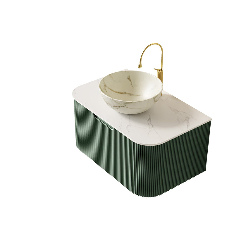 DINA 30" Bathroom Vanity & Sink, Floating Curved Edges by HouseOfZazla
