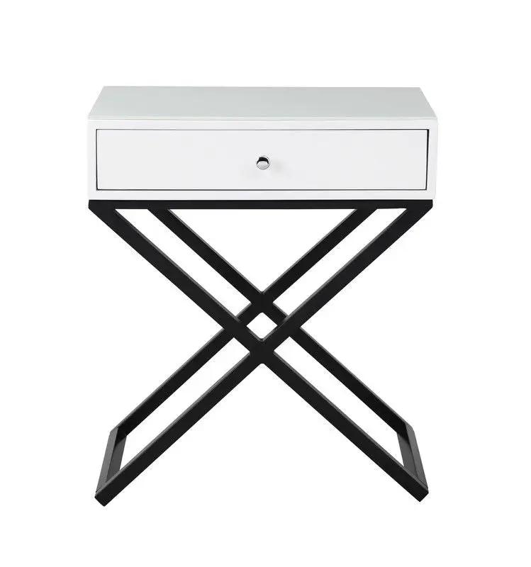 Koda - End Side Table Nightstand, Drawer And Cross Base by Unique Piece Furniture