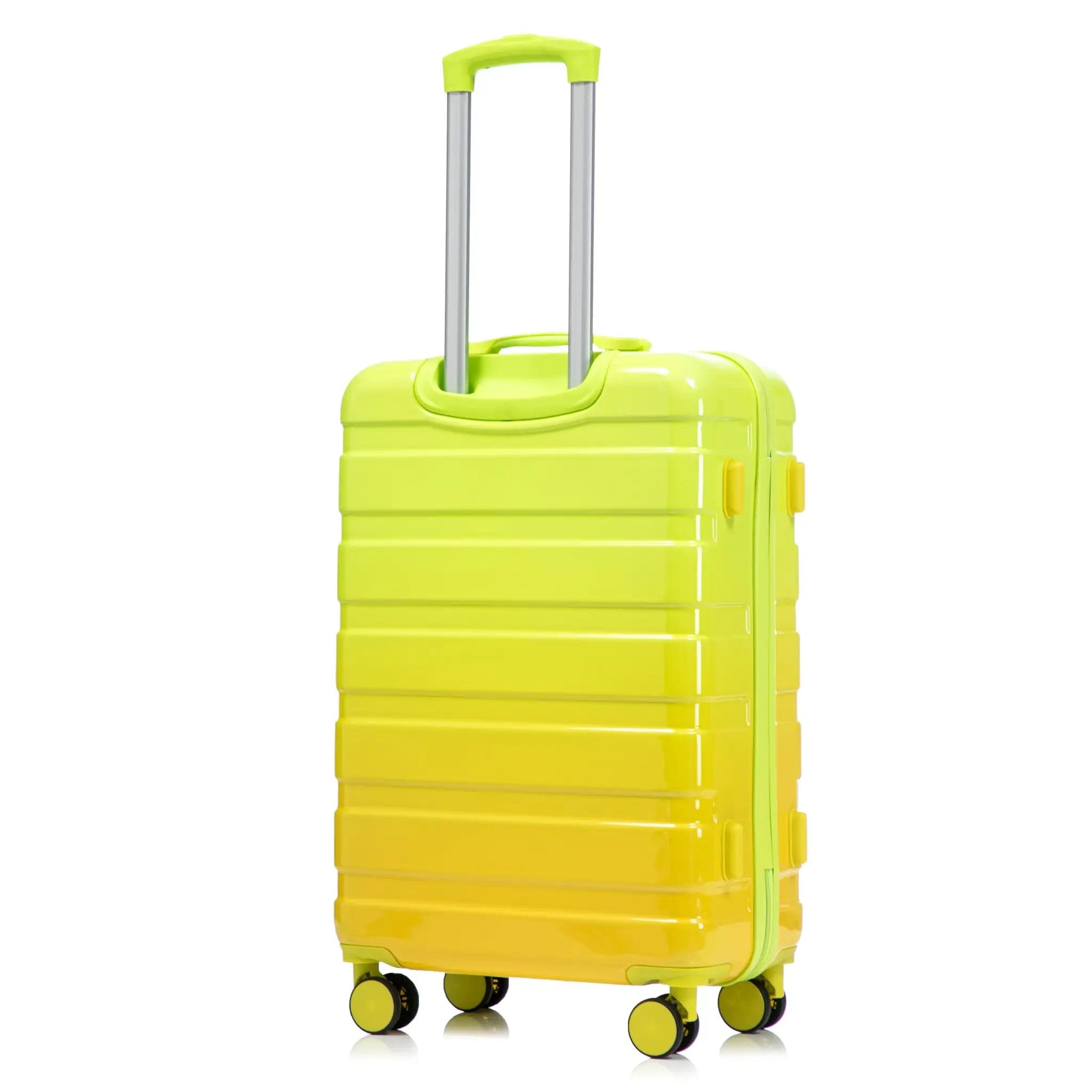 20'/24'/28' 3-Piece PC Spinner Wheel Luggage Set (Yellow+Green) by HouseOfZazla