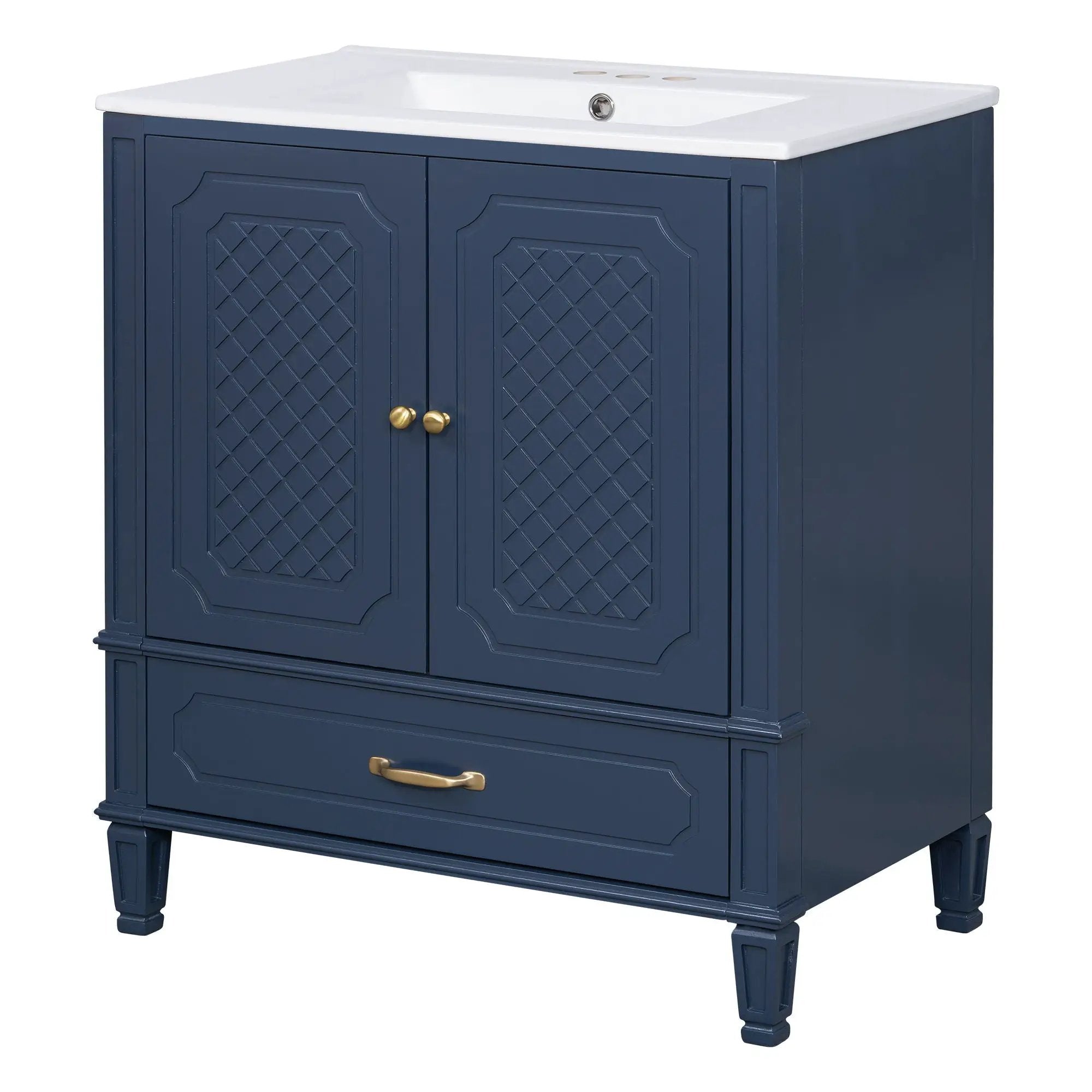 Bathroom Vanity With Sink, Soft Closing Door, Multi Functional Storage by HouseOfZazla