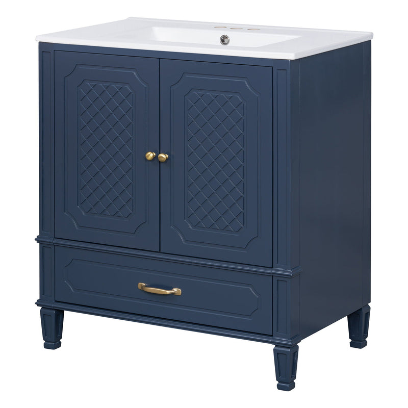 Bathroom Vanity With Sink, Soft Closing Door, Multi Functional Storage by HouseOfZazla
