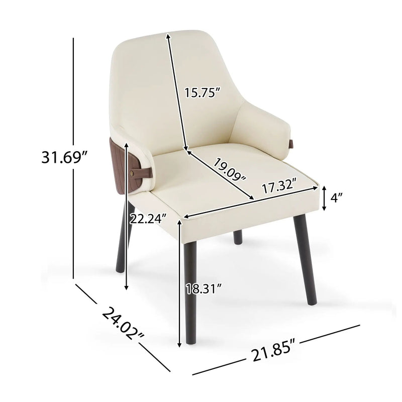 Indoor Dining Chair (Set of 2) - Beige / Brown by HouseOfZazla
