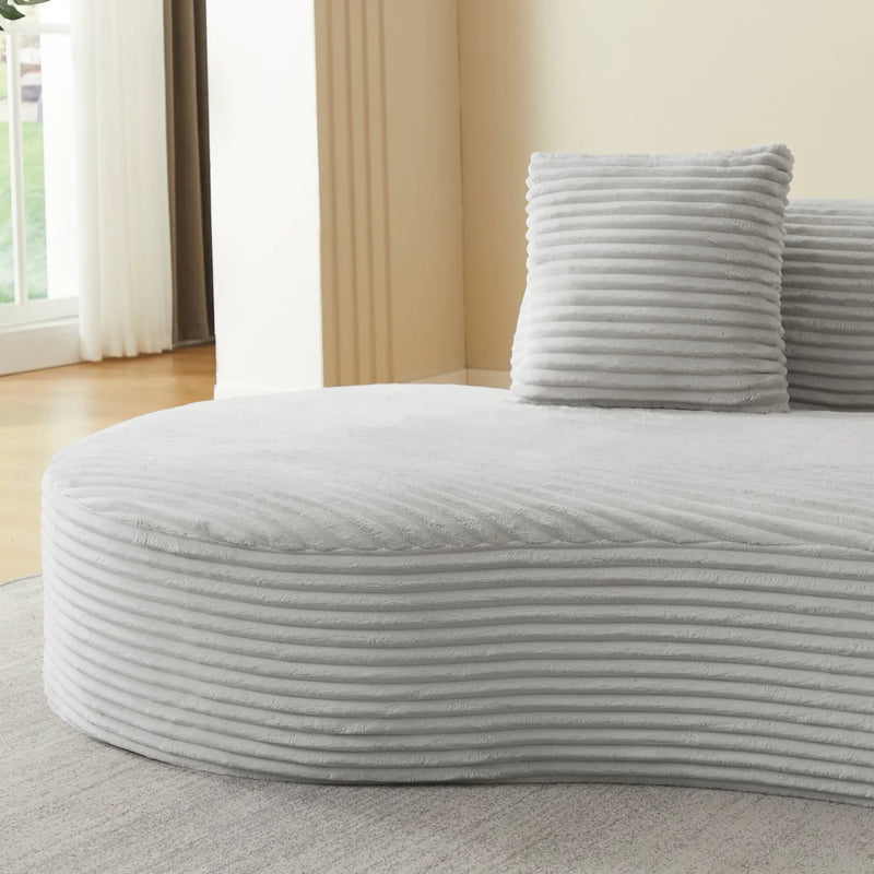 Contemporary Corduroy Curved Sectional Sofa by HouseOfZazla