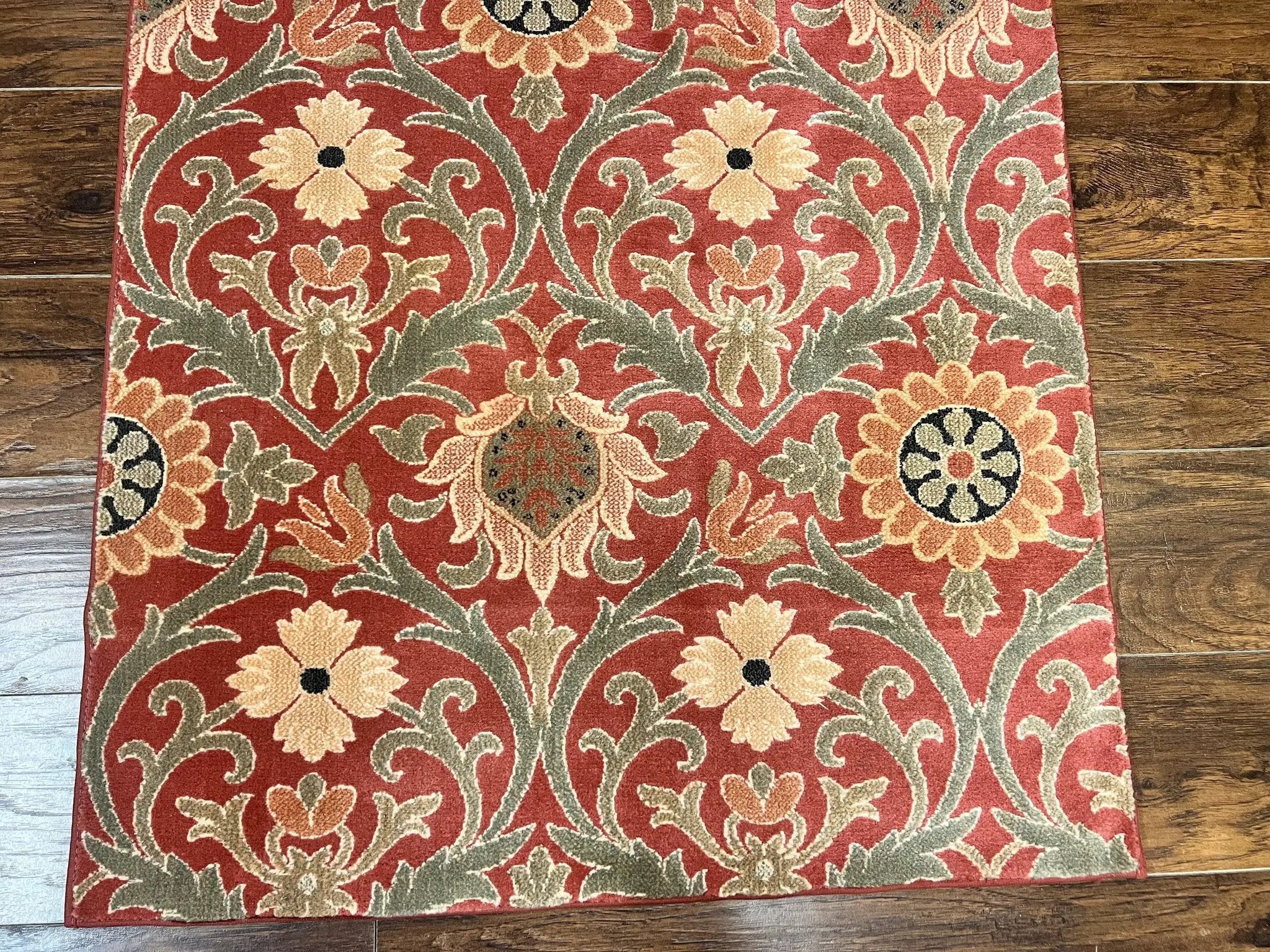 Runner Rug 3 x 14.7, Long Hallway Rug, Wool, Power Loomed, Contemporary, Floral by Jewel Rugs