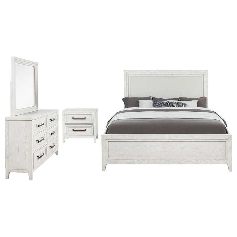 Marielle 4-piece Cal King Bedroom Set Distressed White by Unique Piece Furniture