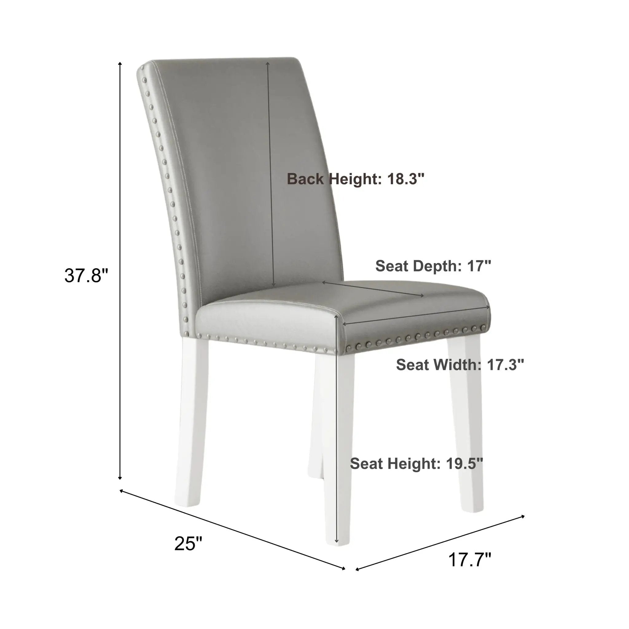 Upholstered Dining Chair With High Back Design (Set of 2)