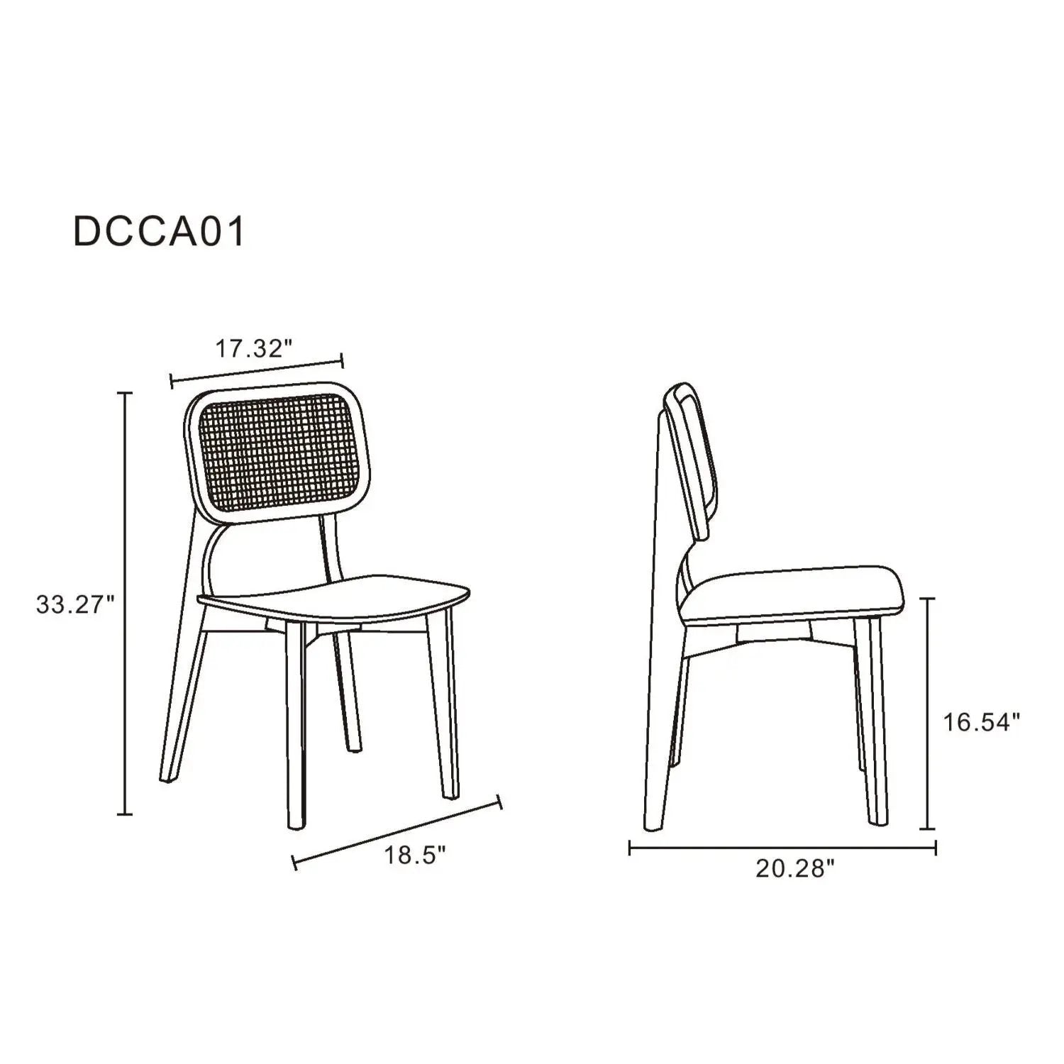 Versailles - Dining Chair With Cane Backrest (Set of 2)