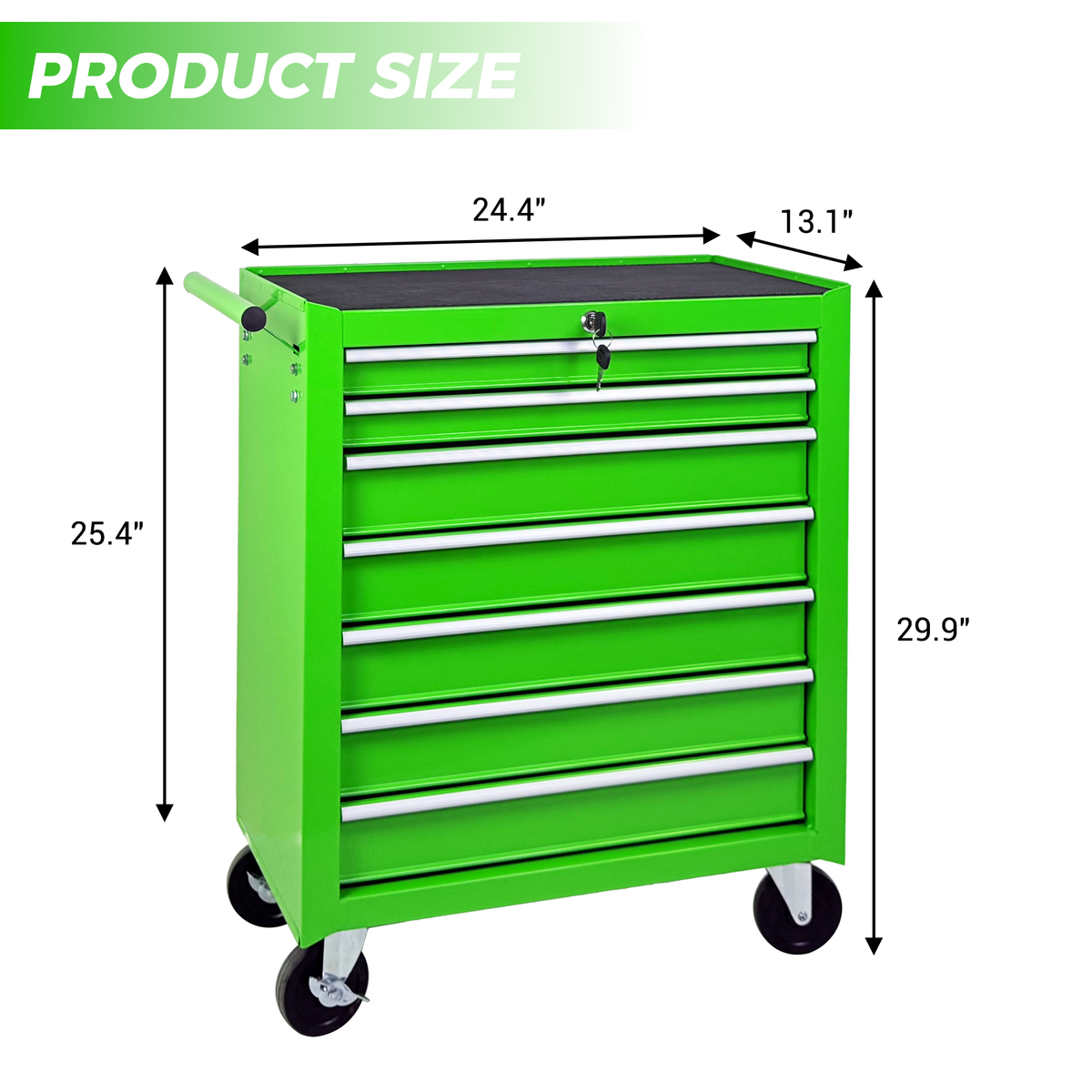 Rolling Tool Chest with 7-Drawer Tool Box - Green by HouseOfZazla