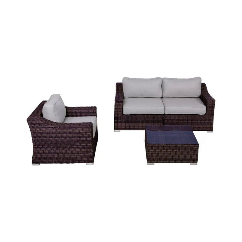 Outdoor Wicker Conversation Set With Cushions, All Weather by HouseOfZazla