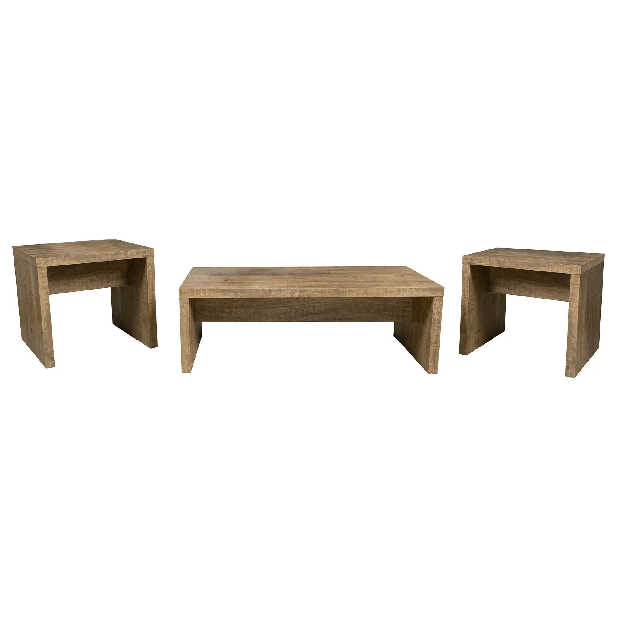 Lynette 3-piece Rectangular Coffee and End Table Set Mango by Unique Piece Furniture