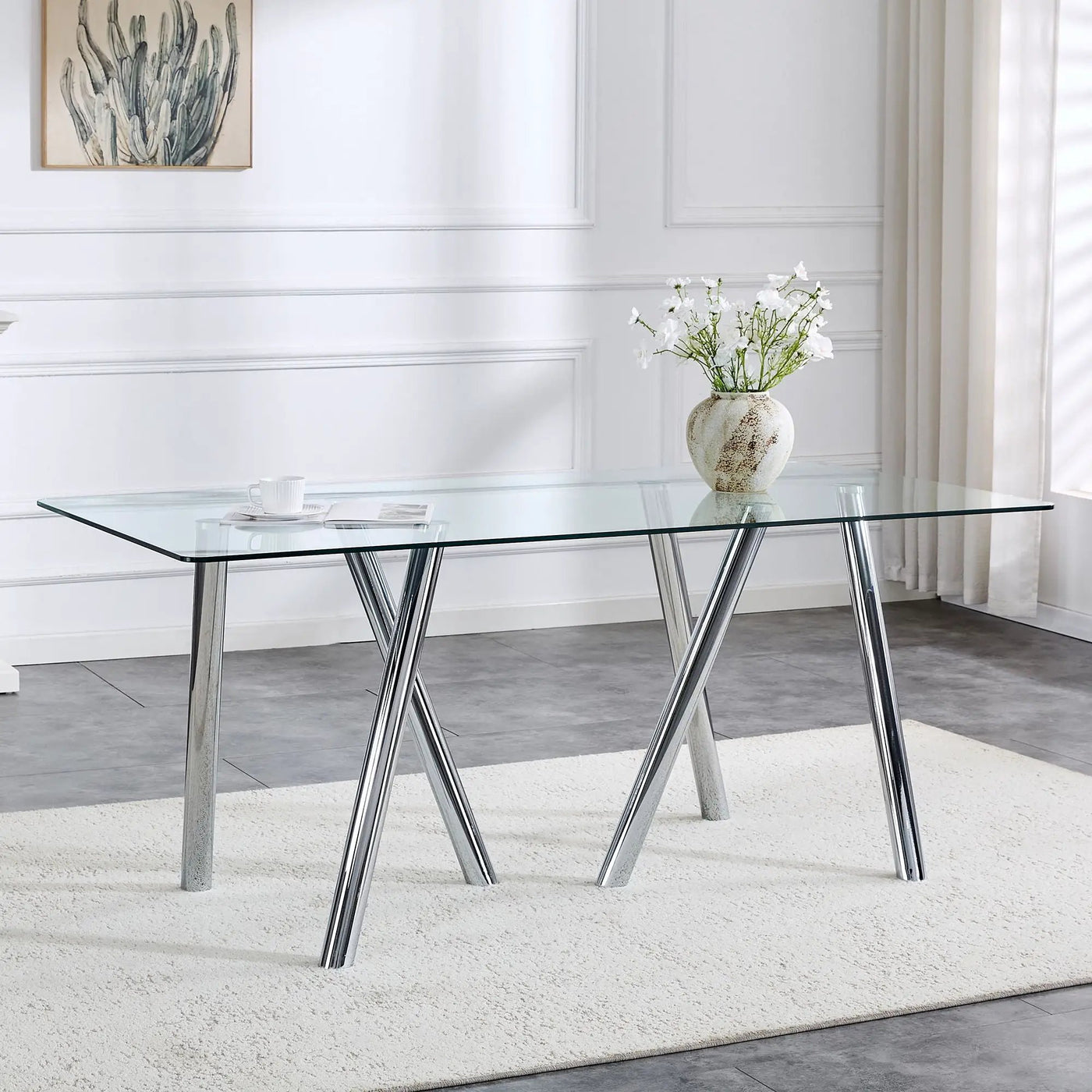 Dining Table With Transparent Surface by Unique Piece Furniture