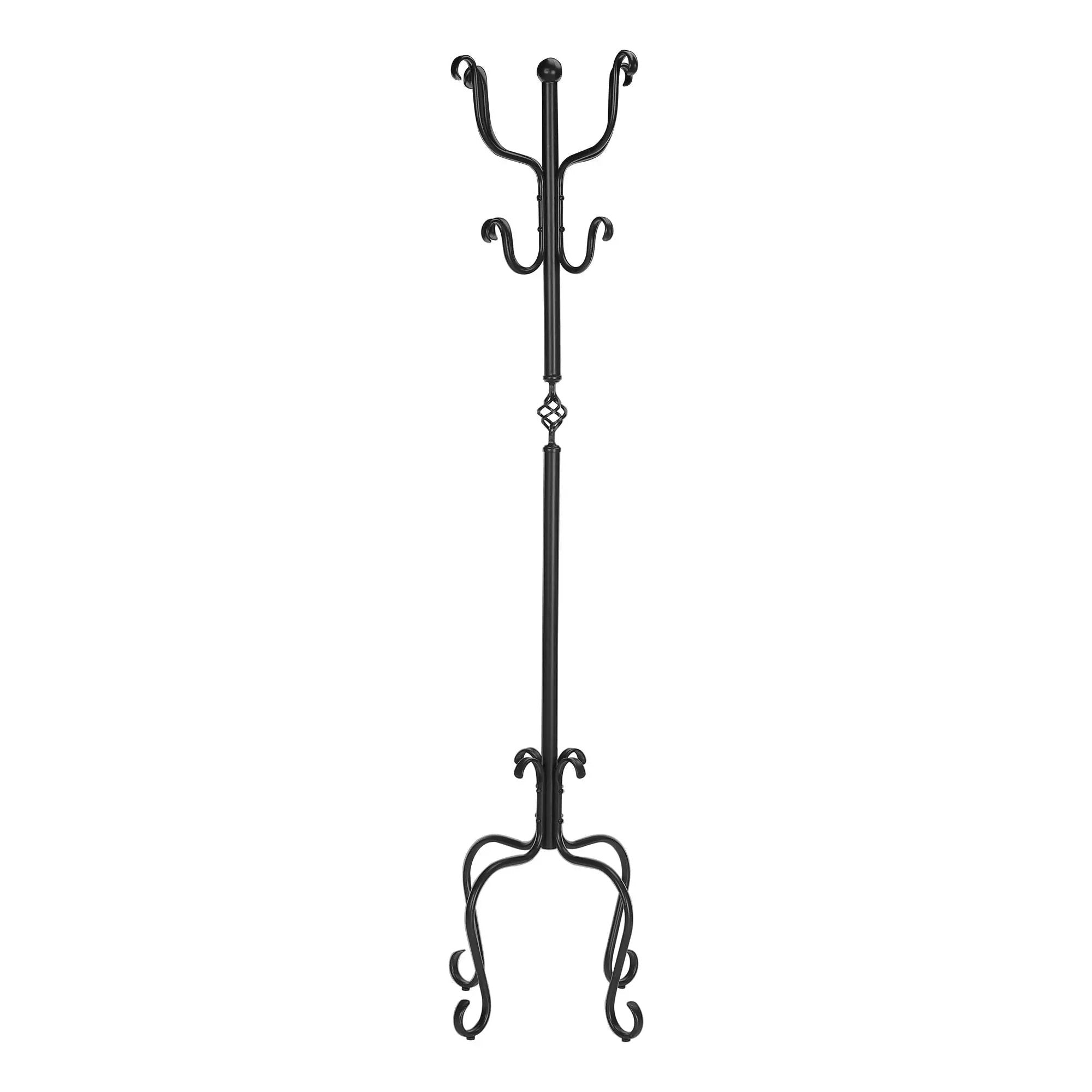 Coat Rack, Hall Tree, Free Standing, 8 Hooks, Entryway, Transitional - Black by Unique Piece Furniture