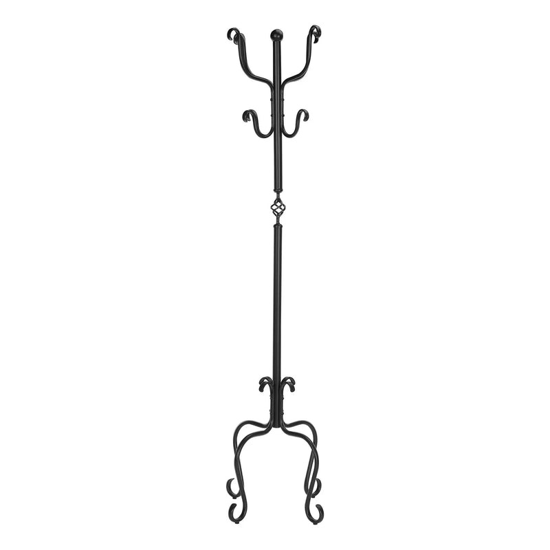 Coat Rack, Hall Tree, Free Standing, 8 Hooks, Entryway, Transitional - Black by Unique Piece Furniture