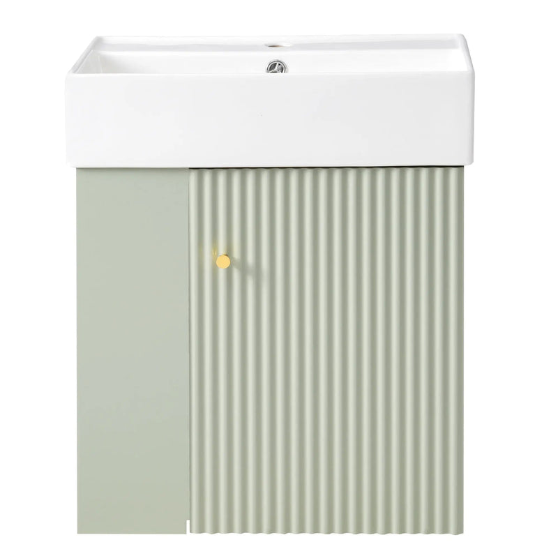 Modern Floating Bathroom Vanity With Ceramic Basin Perfect For Small Bathrooms by HouseOfZazla