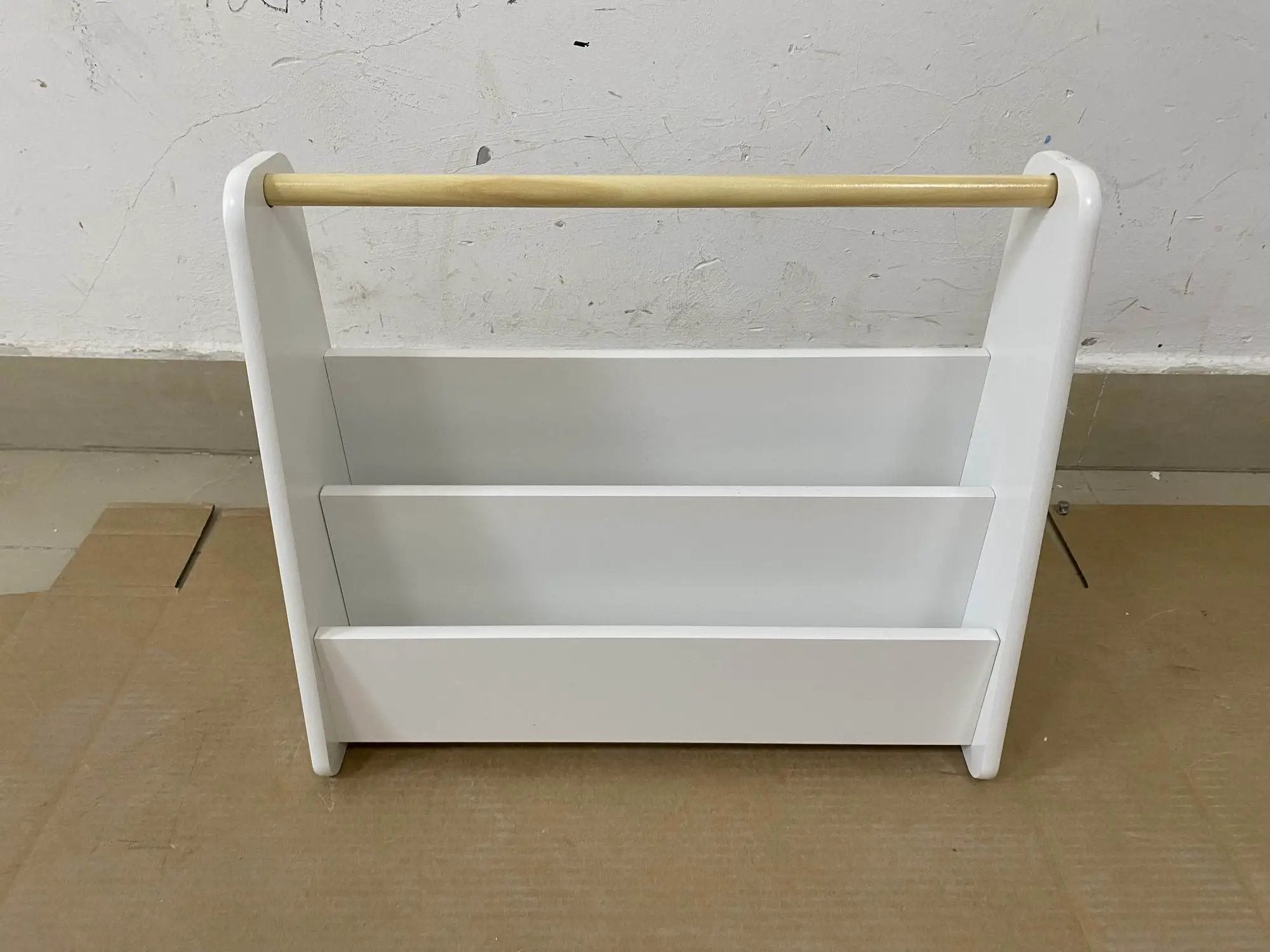 Kids Bookshelf with Wooden Handle - 2-Tier Front-Facing Toddler Bookcase by HouseOfZazla