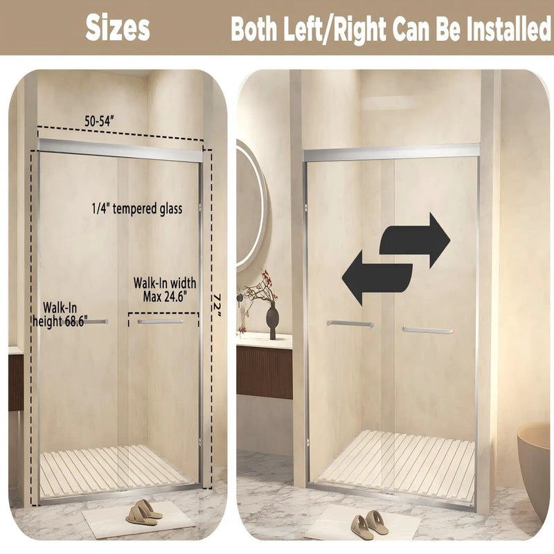 Double Sliding Shower Door With Explosion Proof Film