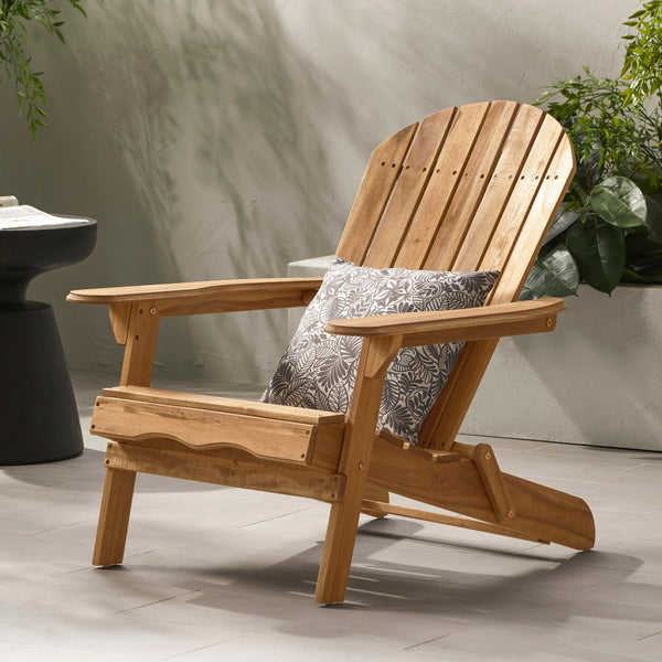 Folding Adirondack Chair Wooden Accent Furniture Lounge Chair