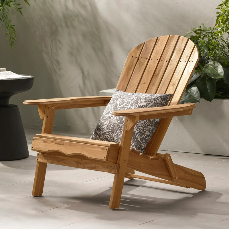 Folding Adirondack Chair Wooden Accent Furniture Lounge Chair by HouseOfZazla