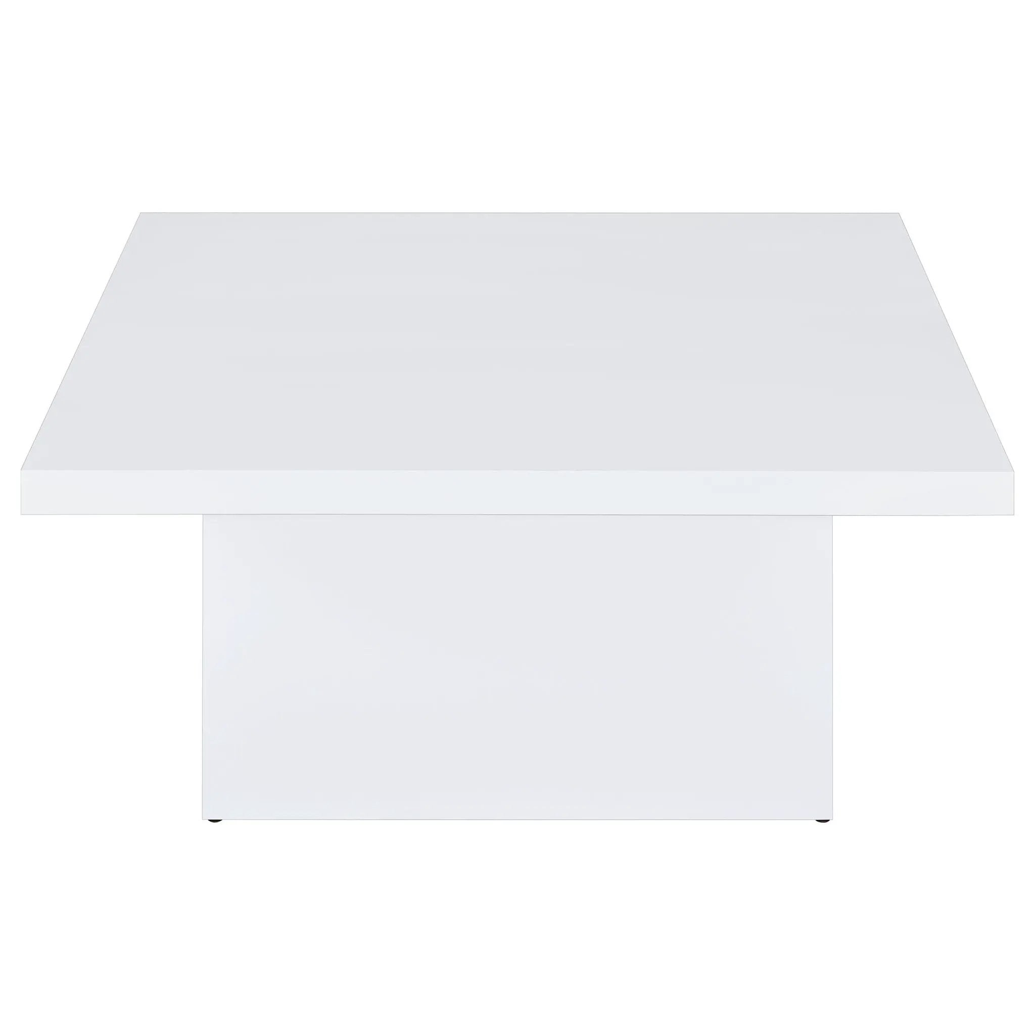 Devar Square Engineered Wood Coffee Table White High Gloss by Unique Piece Furniture