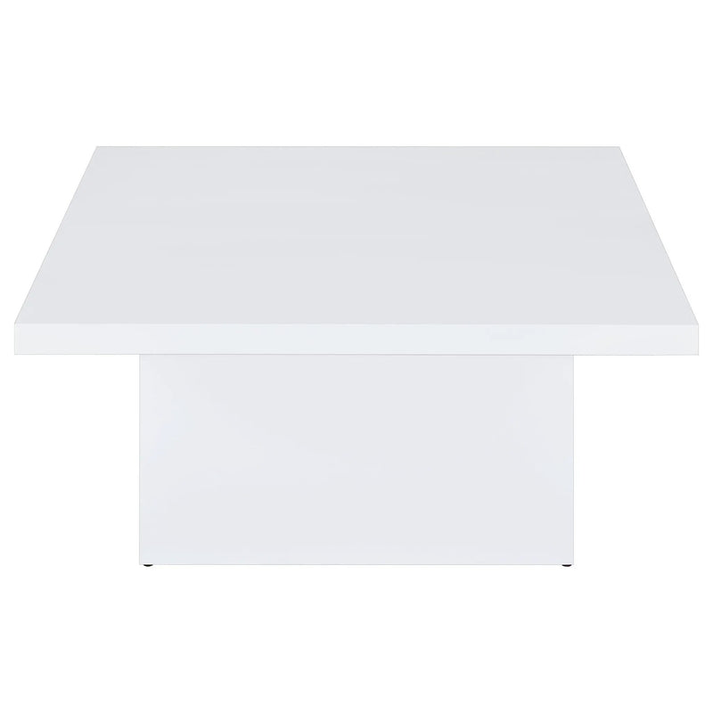 Devar Square Engineered Wood Coffee Table White High Gloss by Unique Piece Furniture