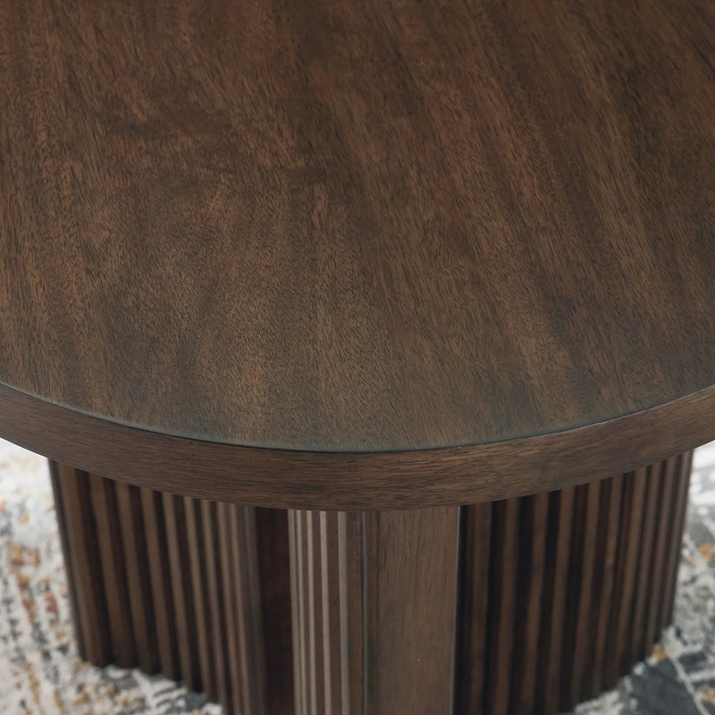 Korestone - Round End Table - Dark Brown by Unique Piece Furniture