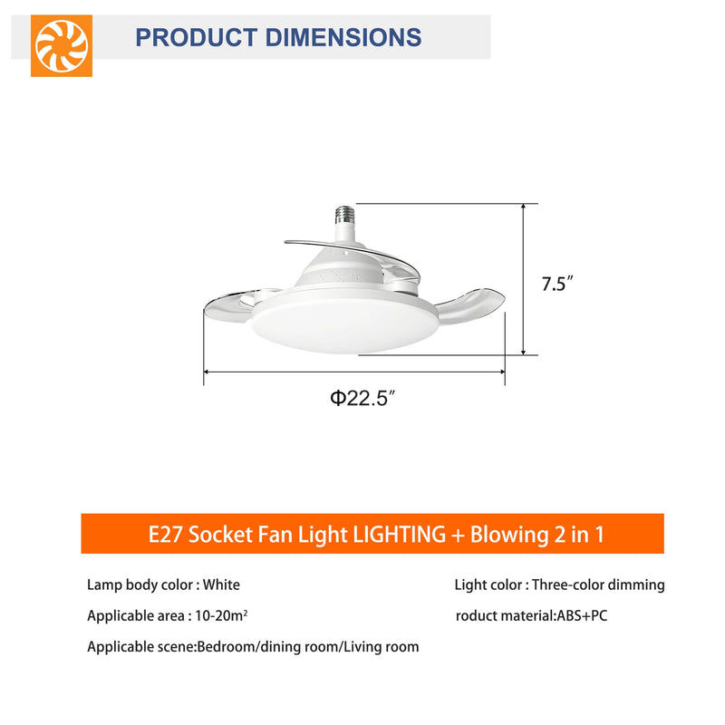 Bulb-Type Small Size Ceiling Fan With Retractable Blades by HouseOfZazla