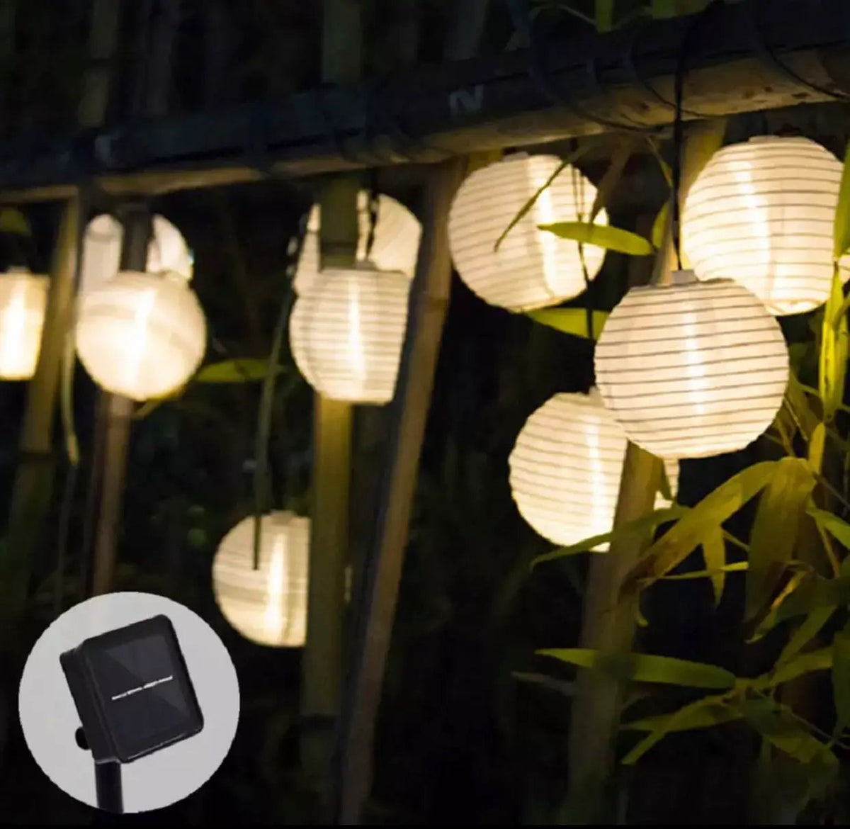 27Ft Solar Lamp Lantern Led Solar Garden Light Garland -10 Bulbs by Outdoor Solar Outlet