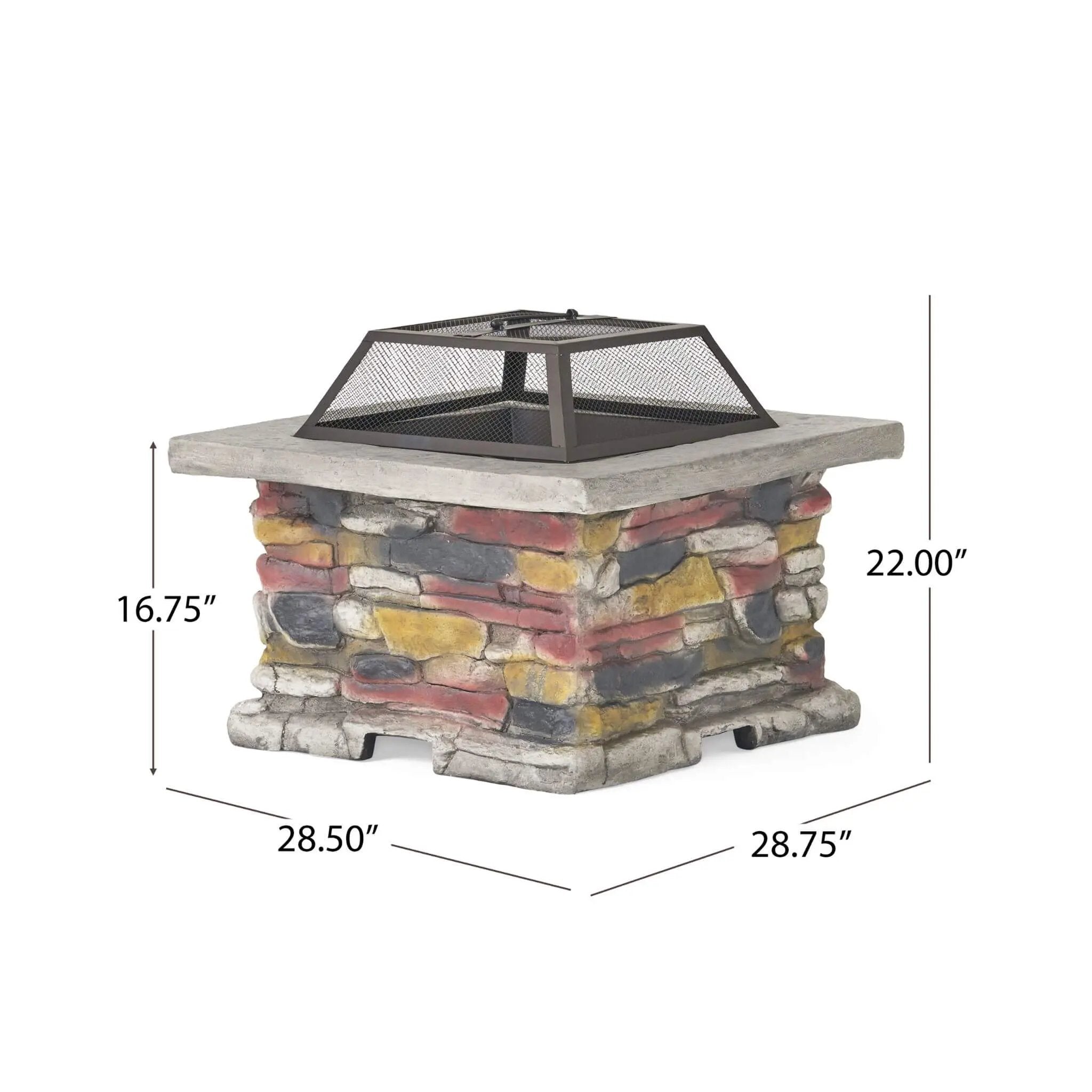 Alora 28-Inch Premium Outdoor Wood Burning Magnesium Oxide Fire Pit With Lid (SAK75214) by SAKSBY WHOLESALE