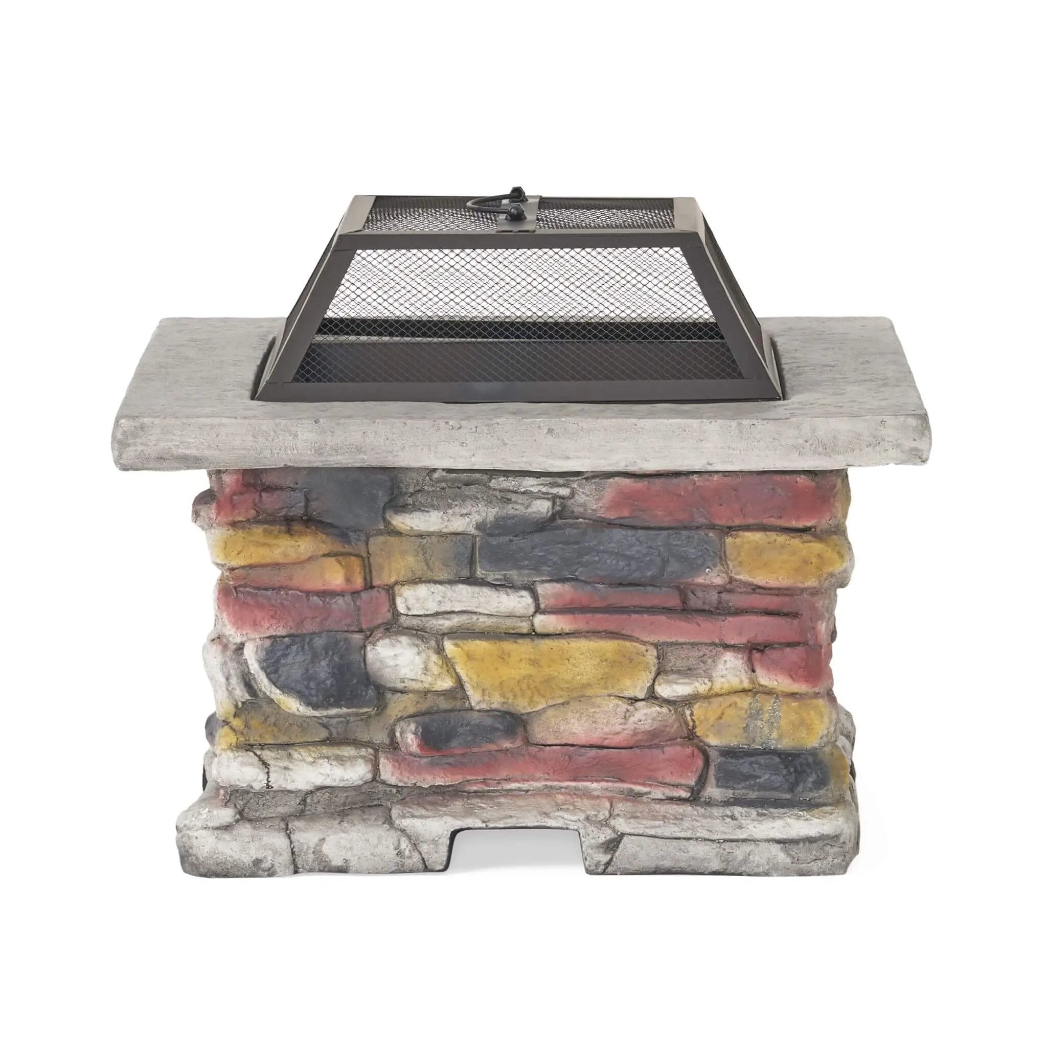 Alora 28-Inch Premium Outdoor Wood Burning Magnesium Oxide Fire Pit With Lid (SAK75214) by SAKSBY WHOLESALE