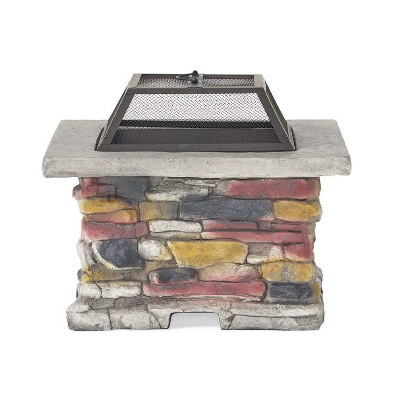 Alora 28-Inch Premium Outdoor Wood Burning Magnesium Oxide Fire Pit With Lid (SAK75214) by SAKSBY WHOLESALE