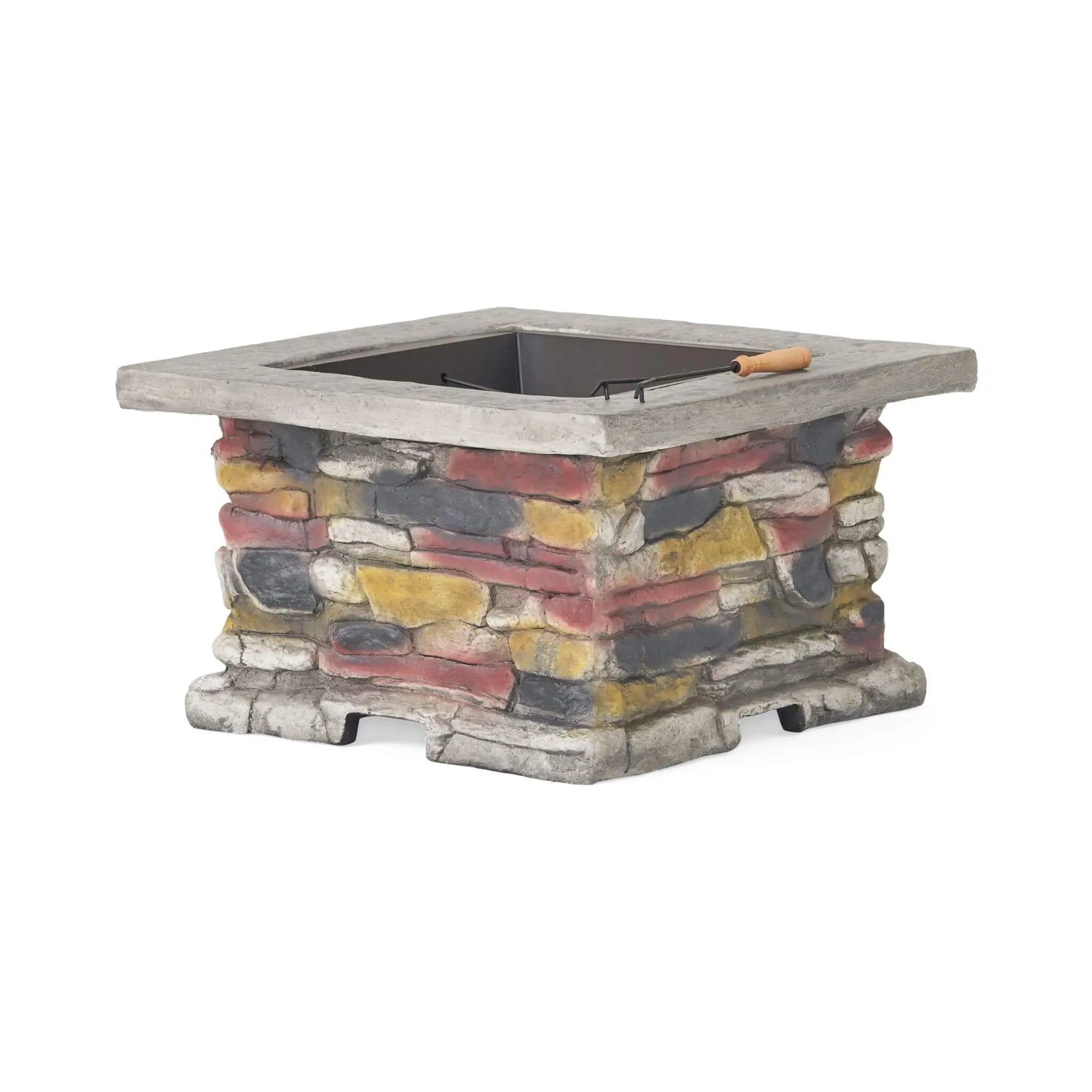 Alora 28-Inch Premium Outdoor Wood Burning Magnesium Oxide Fire Pit With Lid (SAK75214) by SAKSBY WHOLESALE
