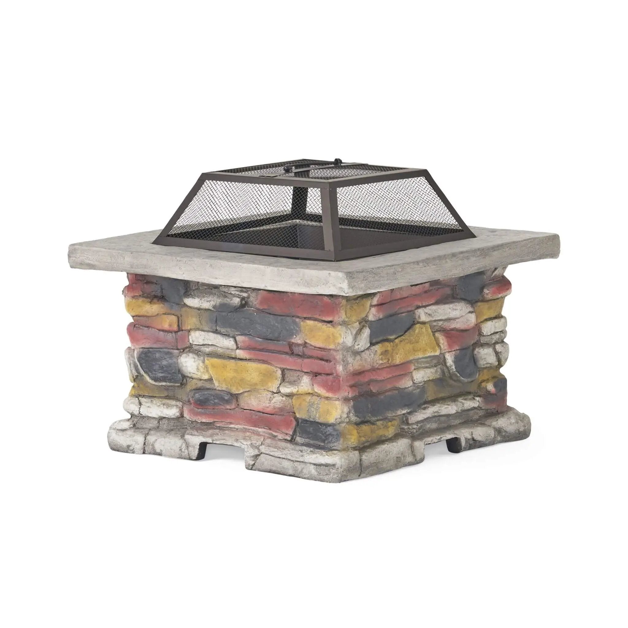 Alora 28-Inch Premium Outdoor Wood Burning Magnesium Oxide Fire Pit With Lid (SAK75214) by SAKSBY WHOLESALE