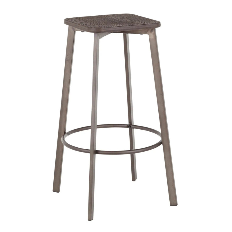 Clara - Industrial Square Barstool (Set of 2) - Espresso by Unique Piece Furniture