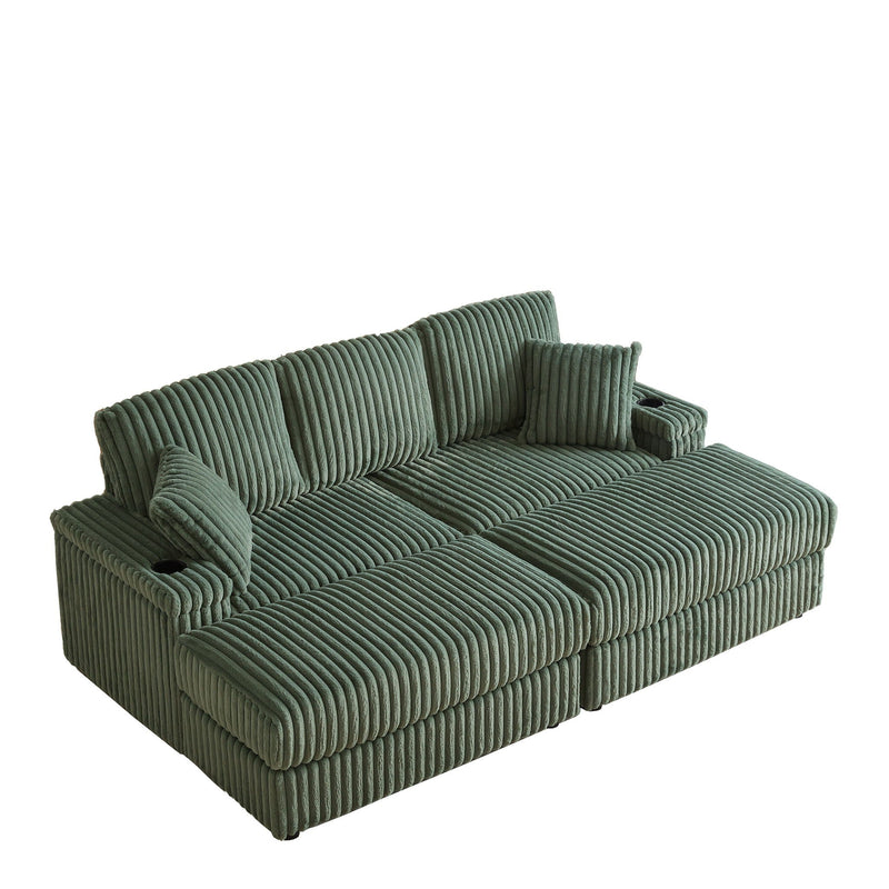 3 Seater Sofa With 2 Ottomans For Living Room by HouseOfZazla