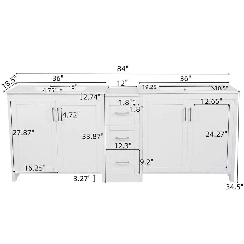 Double Sink Bathroom Vanity With Quartz Countertop by HouseOfZazla