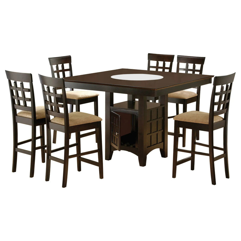 Gabriel 7-piece Square Counter Height Dining Set Cappuccino by Unique Piece Furniture