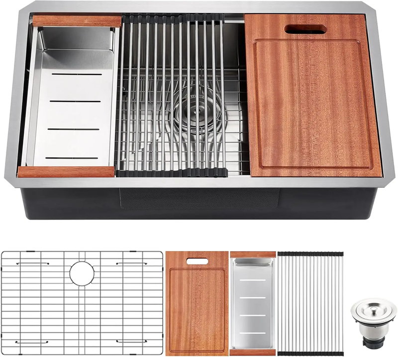 30" Undermount Workstation Stainless Steel Kitchen Sink by HouseOfZazla