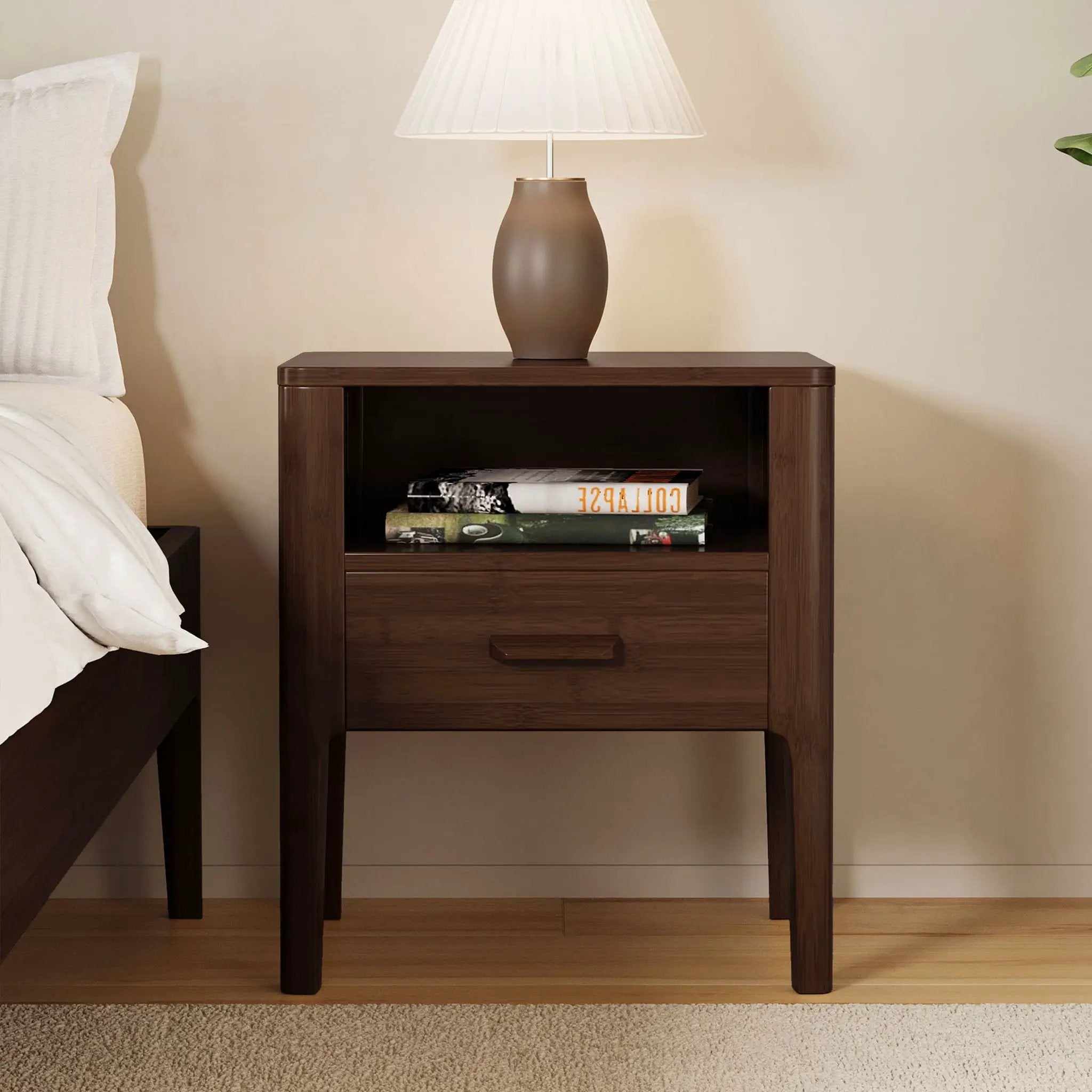 Modern Nightstand With Drawer And Open Shelf by HouseOfZazla
