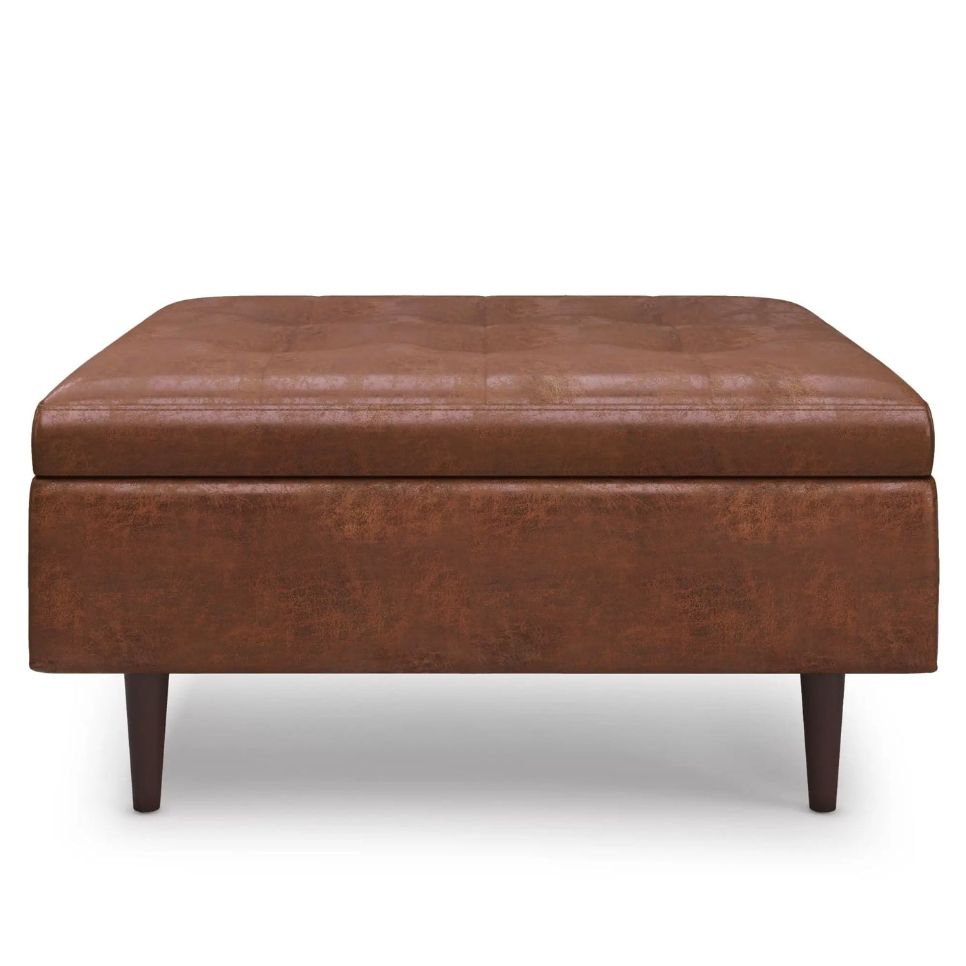 Shay - Large Square Coffee Table Storage Ottoman Mid-Century Style by HouseOfZazla