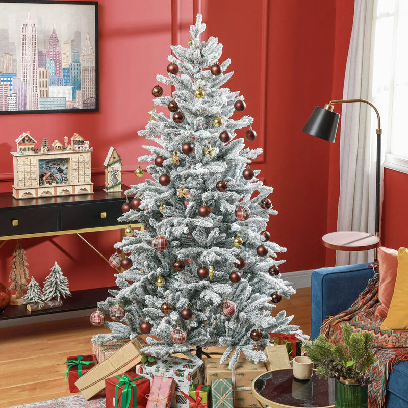 HOMCOM 6ft Snow Flocked Artificial Christmas Tree by HouseOfZazla