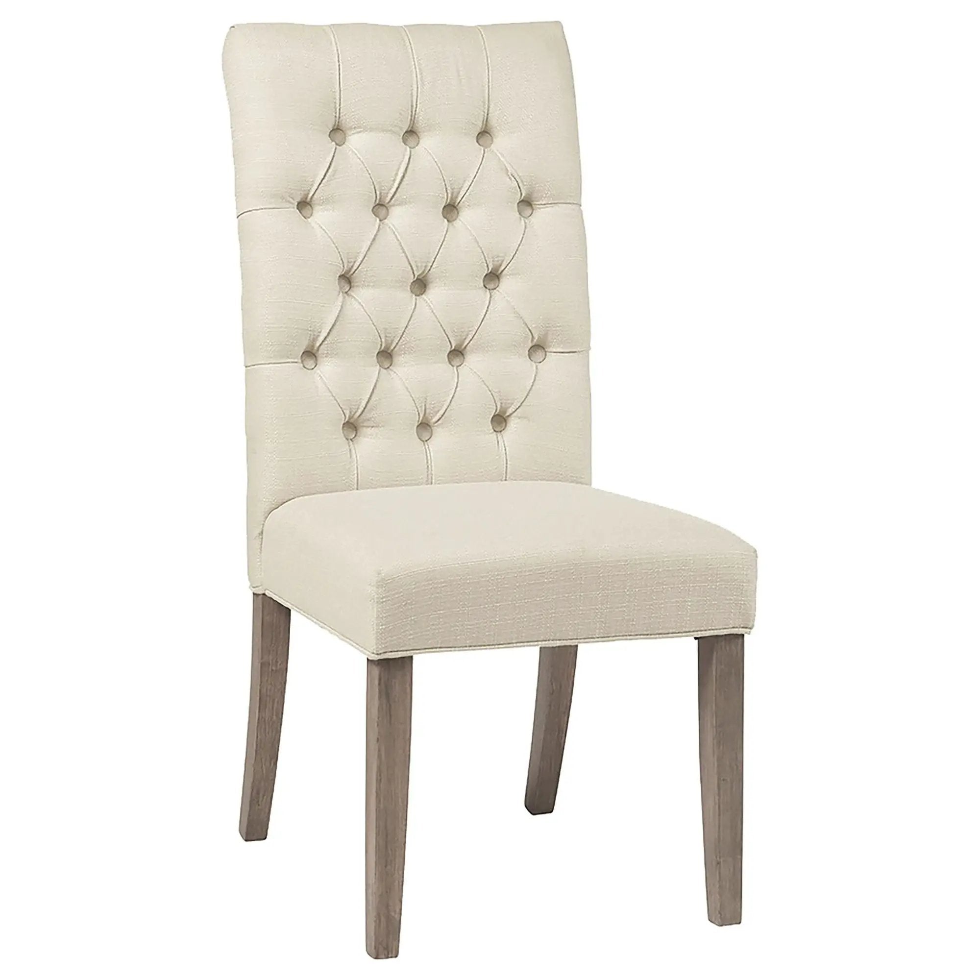 Tufted Back Parson Chairs (Set of 2) - Beige by HouseOfZazla
