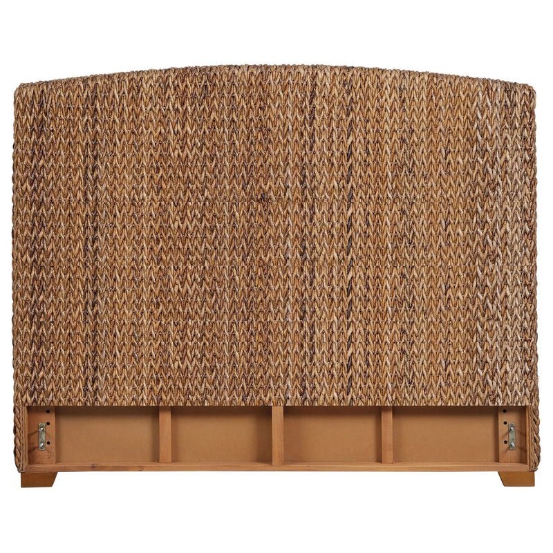 Laughton Woven Banana Leaf Eastern King Headboard Amber by Unique Piece Furniture