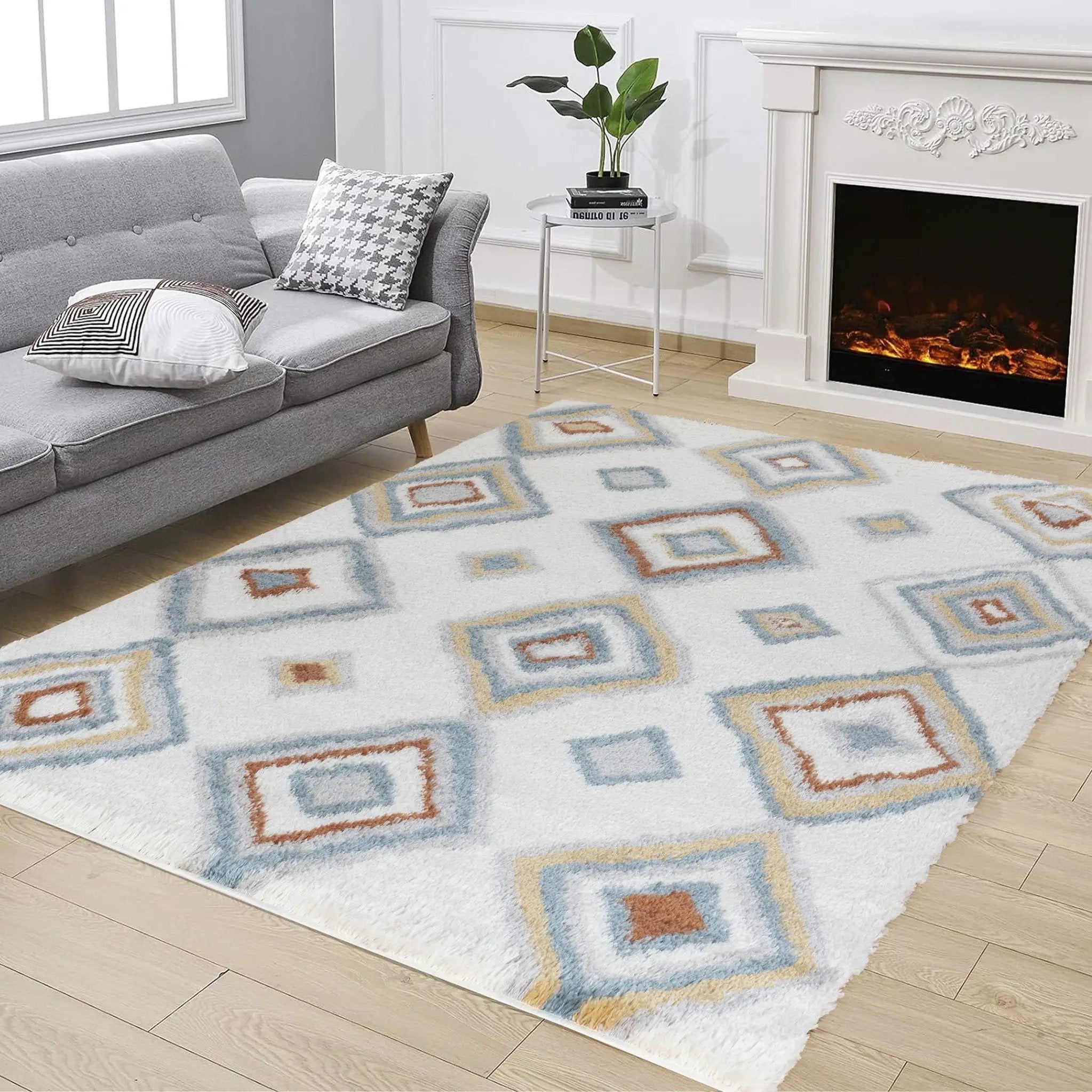 Loft Shag - 7'10" X 9'10" Shaggy Area Rug - Ivory, Polypropylene by HouseOfZazla