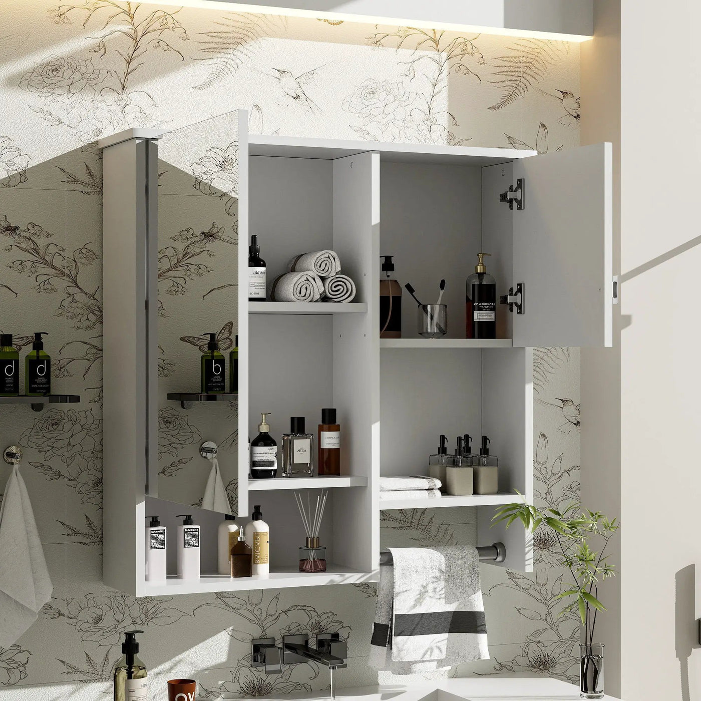 Modern Wall Mounted Bathroom Medicine Cabinet, Bathroom Wall Storage Cabinet With Mirror by Unique Piece Furniture