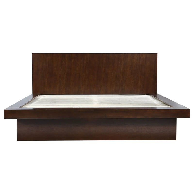 Jessica Wood Eastern King LED Panel Bed Cappuccino by Unique Piece Furniture